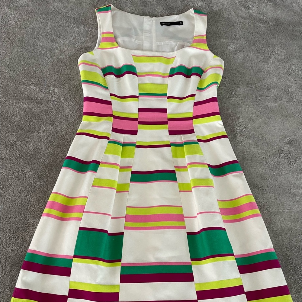 Karen Millen dress. White and neon